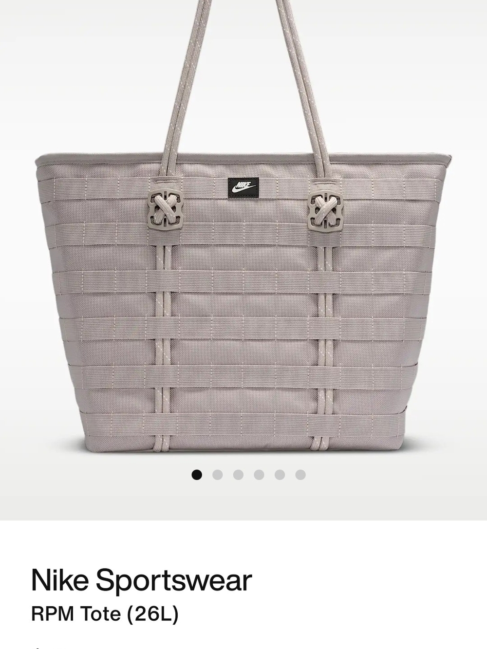 Nike Dusty Rose Woven Work Tote Bag with Rope Handles, NWNT Laptop And Cupholder - Picture 7 of 8